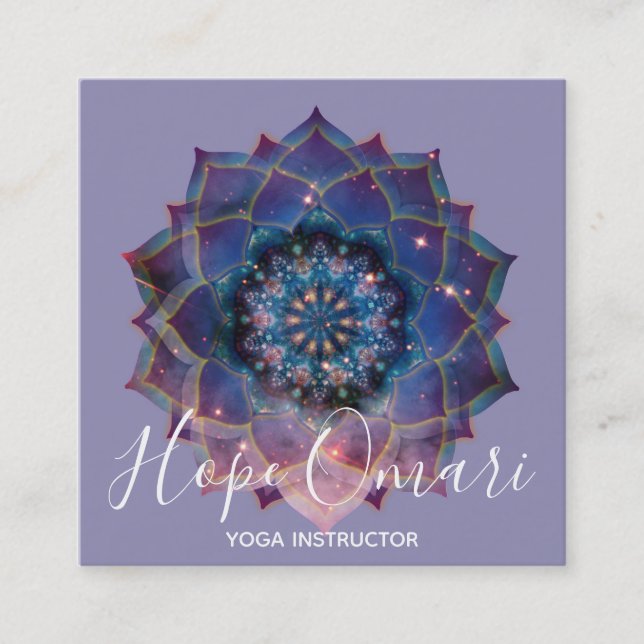 Nebula Bloom | Mandala Square Business Card (Front)