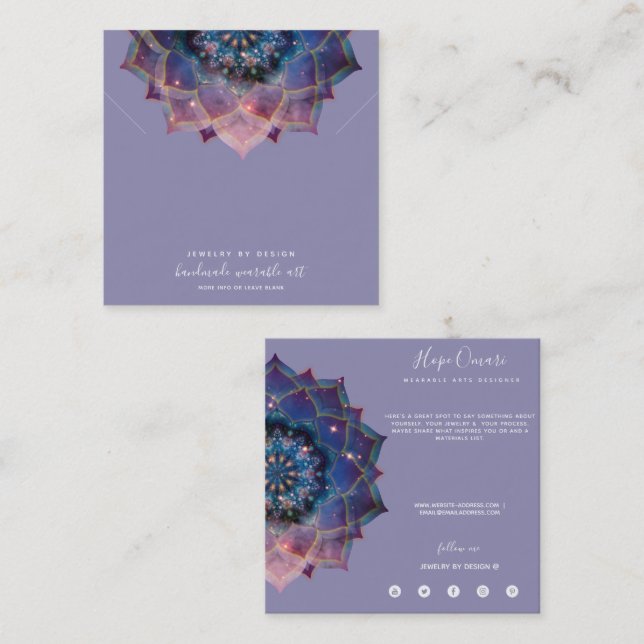 Nebula Bloom | Mandala Square Business Card (Front/Back)
