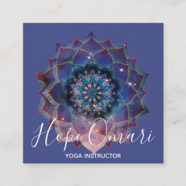 Nebula Bloom | Mandala Square Business Card (Front)