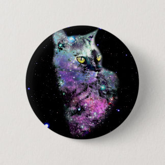 Nebula Cat In Space 6 Cm Round Badge