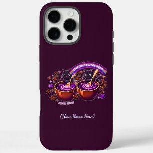 Nebula Celestial Coffee Cats Cute Purple  iPhone 16 Pro Max Case