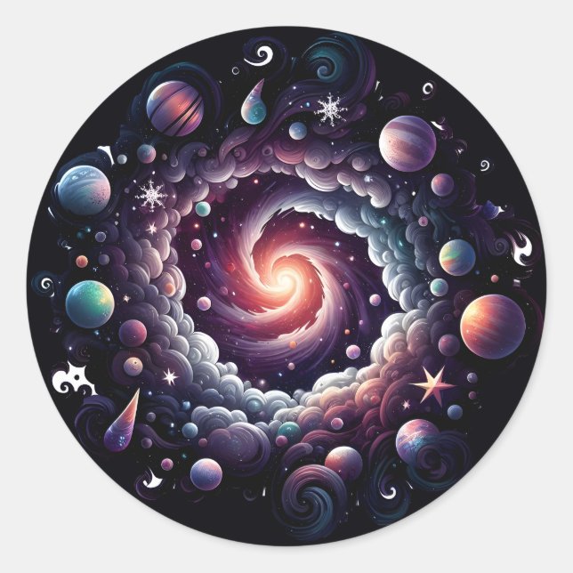 Nebula Cluster Wreath Sticker (Front)
