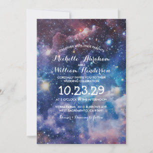 Nebula Cosmic Space Galaxy Colourful Invitation
