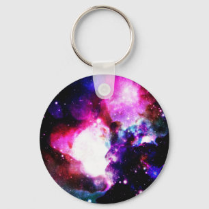 Nebula Galaxy Pink Purple Blue Key Ring