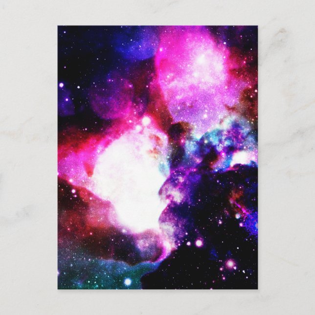 Nebula Galaxy Pink Purple Blue Postcard (Front)