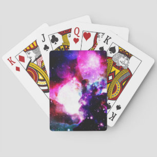 Nebula Galaxy Purple Blue Fuchsia Playing Cards