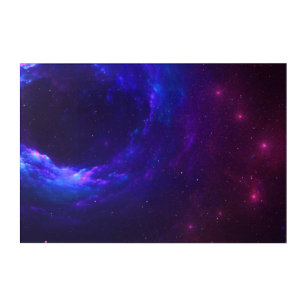 Nebula Gas Cloud Ring Blue and Purple Acrylic Prin Acrylic Print
