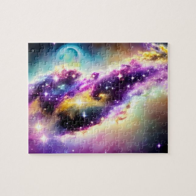 Nebula junior pink and purple galaxies of wonder jigsaw puzzle (Horizontal)