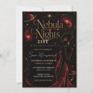 Nebula Nights 21st Birthday Party Invitation