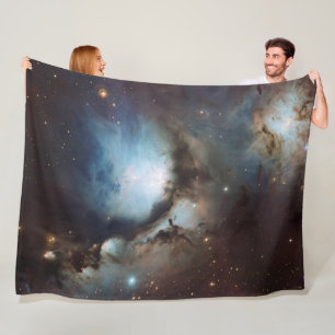 Nebula Orion Astronomy blue brown beige sky stars Fleece Blanket