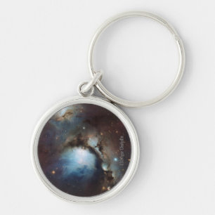 Nebula Orion Astronomy blue brown beige sky stars Key Ring
