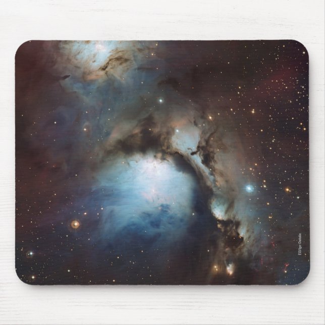 Nebula Orion Astronomy blue brown beige sky stars Mouse Mat (Front)