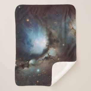 Nebula Orion Astronomy blue brown beige sky stars Sherpa Blanket