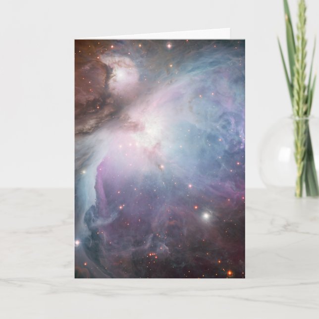 Nebula Orion Astronomy blue brown beige sky stars Thank You Card (Front)