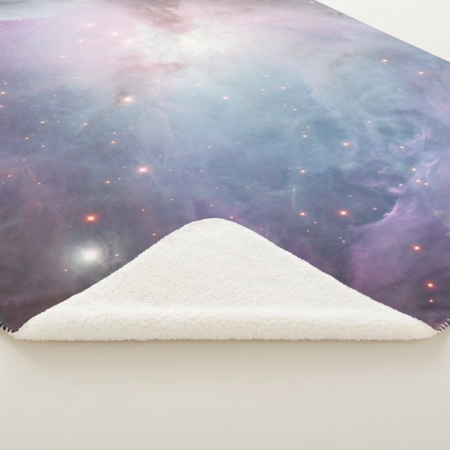 Nebula Orion Astronomy blue Pink violet sky stars Sherpa Blanket (3/4)