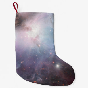 Nebula Orion Astronomy blue Pink violet sky stars Small Christmas Stocking