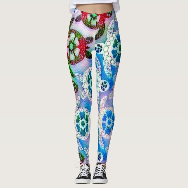 Nebula Sea Turtle Dance Leggings (Front)