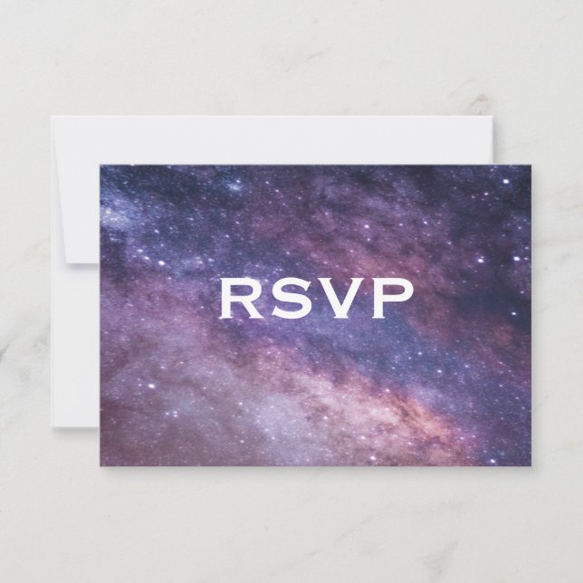 Nebula Space Cosmos Wedding RSVP (Front)