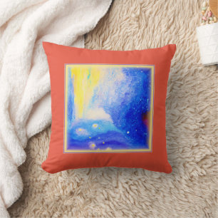 Nebula Stars Blue, Yellow and Milky White. Buy Now Cushion