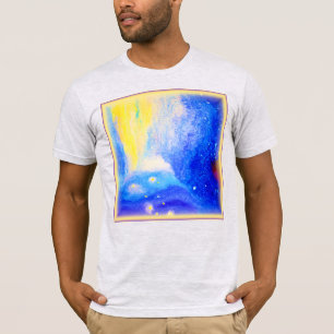 Nebula Stars Blue, Yellow and Milky White. Buy Now T-Shirt