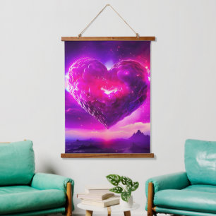Nebula Stars Celestial Heart Romance Hanging Tapestry