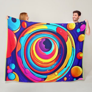 Nebula's Colourful Cosmic Vortex Art Fleece Blanket