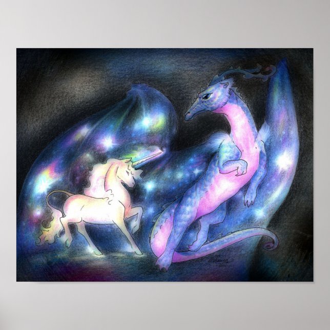 Nebulous: Unicorn and Dragon Poster (Front)