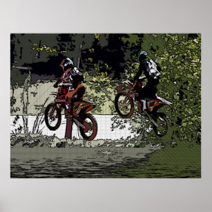 Neck and Neck - Motocross Racers    Poster
