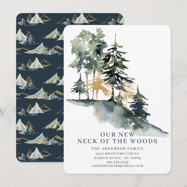 Neck of the Woods | Modern Moving Announcement (Front/Back)