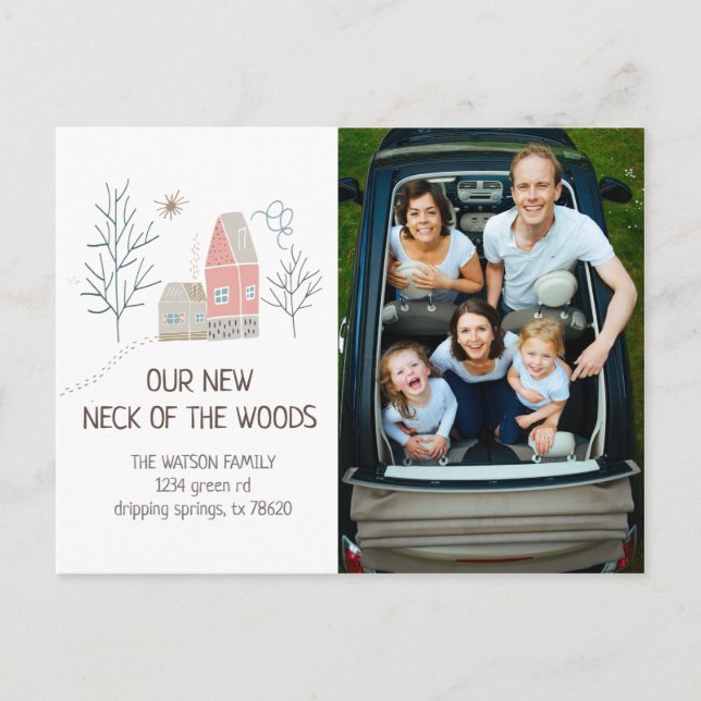 Neck of the woods | Moving Announcement Postcard (Front)