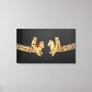 Neck ring in the form of Scythian horsemen Canvas Print