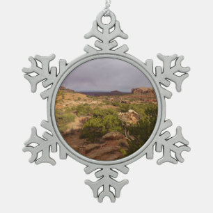 Neck Springs Trail at Canyonlands National Park Snowflake Pewter Christmas Ornament