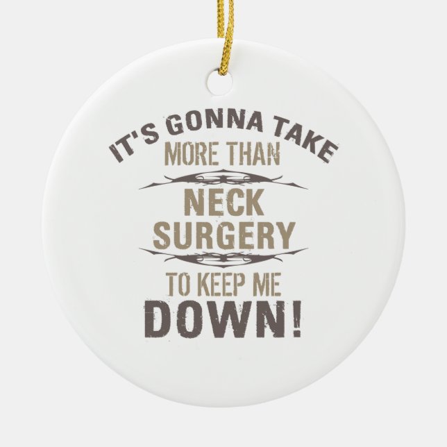 Neck Surgery Humour Ceramic Tree Decoration (Front)