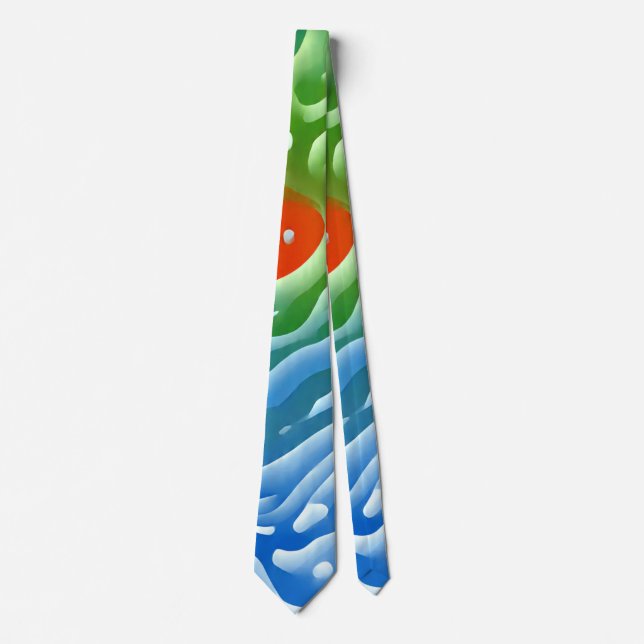 Neck Tie, A multicolor fabric print pattern design Tie (Front)