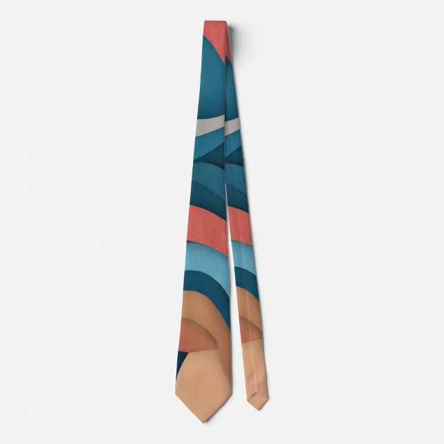 Neck Tie, A multicolor fabric print pattern design Tie (Front)
