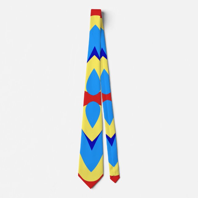 Neck Tie, A multicolor fabric print pattern design Tie (Front)