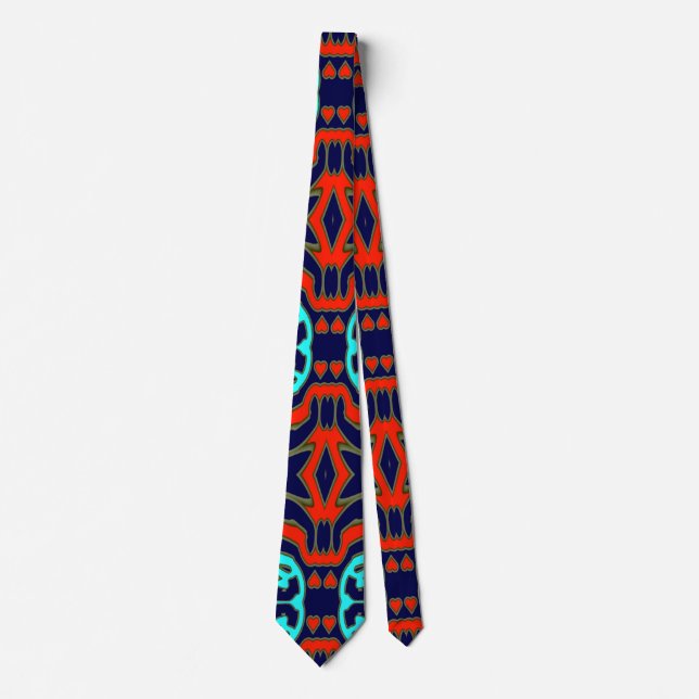Neck Tie, A multicolor fabric print pattern design Tie (Front)