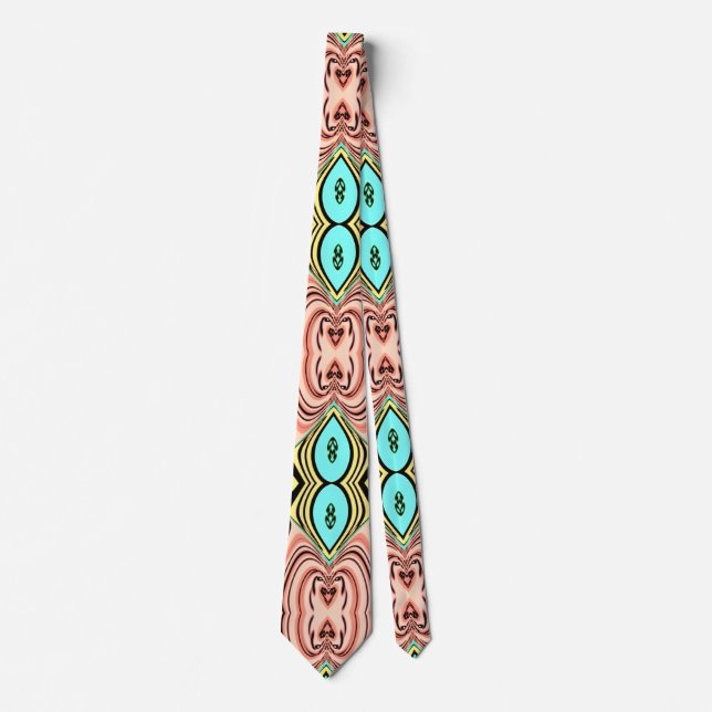 Neck Tie, A multicolor fabric print pattern design Tie (Front)