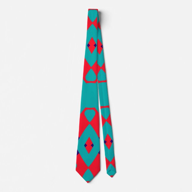 Neck Tie, A multicolor fabric print pattern design Tie (Front)
