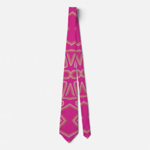 Neck Tie, A pink colour fabric print pattern desig Tie
