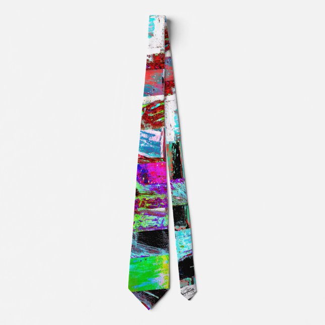 Neck Tie – Abstract Grid (Front)