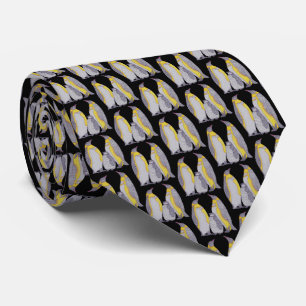 Neck Tie (black) - Penguin Family