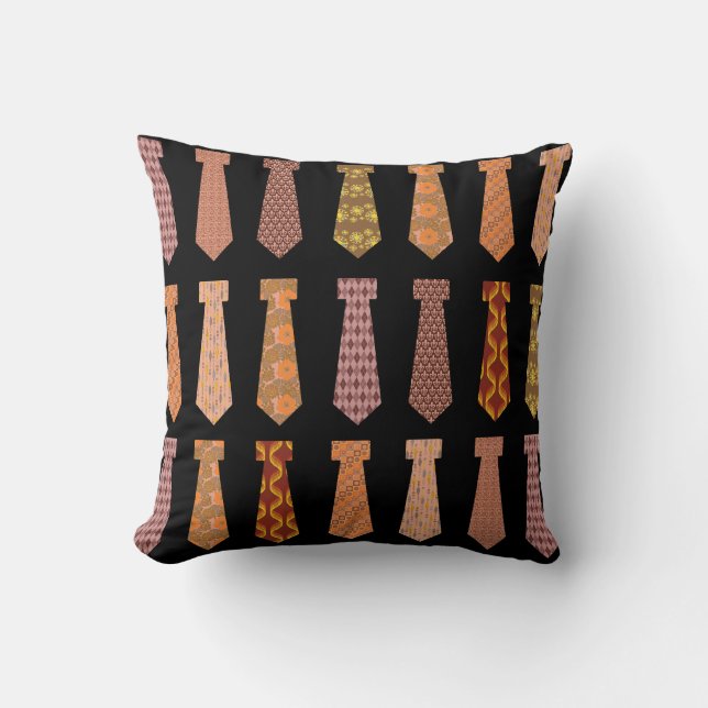 Neck Tie Brown Epic Pattern Design Cushion (Front)