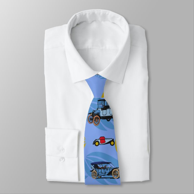 Neck TIE cute with Antique cars design (Tied)