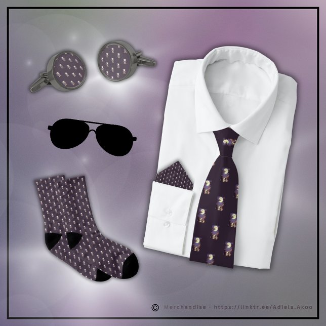 Neck Tie - Dracula Junior (DJ Tie, Pocket Square, Cufflinks & Socks designed by Poet Adiela Akoo. Browse my store for more now!)