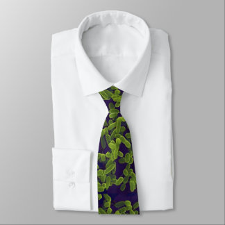 Neck Tie - E. coli (green with navy background)