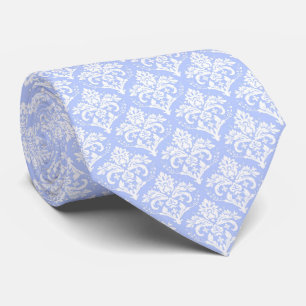 Neck Tie - Icy Blue Damask