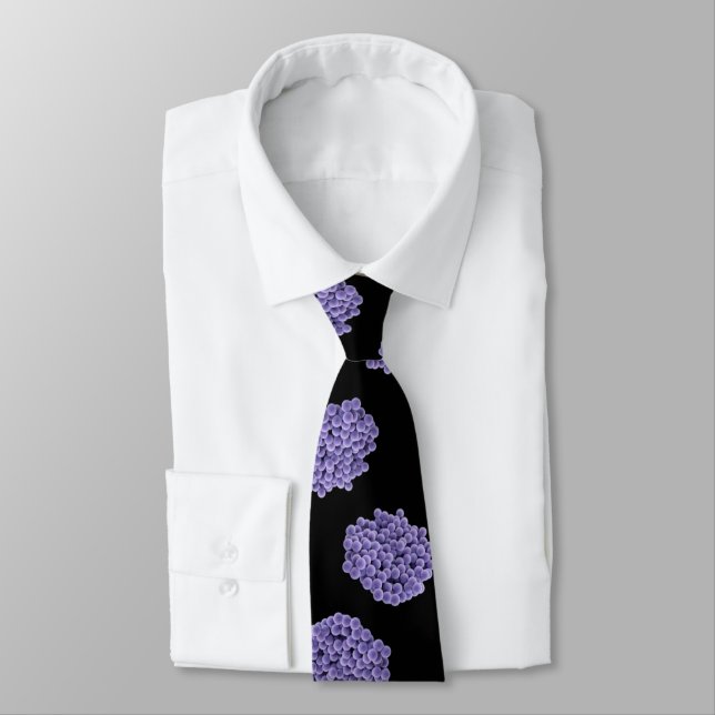 Neck Tie - MRSA (violet on black background) (Tied)