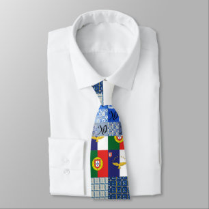 Neck Tie of Portugal Flag and Azores Flag