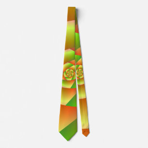 Neck Tie Spiral in Yellow Orange and Green